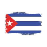 bandiera cuba con pennello dipinto ad acquerello vettore