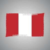 bandiera del perù con pennello dipinto ad acquerello vettore