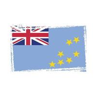 bandiera tuvalu con pennello dipinto ad acquerello vettore