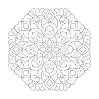 facile mandala design colorazione libro pagina vettore file