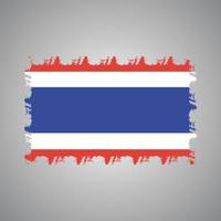 bandiera della thailandia con pennello dipinto ad acquerello vettore