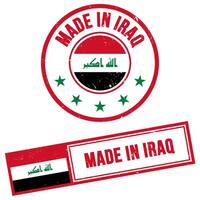 fatto nel Iraq francobollo cartello grunge stile vettore