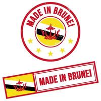 fatto nel brunei francobollo cartello grunge stile vettore