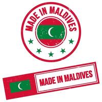 fatto nel Maldive francobollo cartello grunge stile vettore