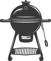 ai generato silhouette un' barbecue griglia compensare fumatore superiore giù nero colore solo vettore