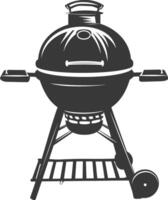 ai generato silhouette un' barbecue griglia compensare fumatore superiore giù nero colore solo vettore