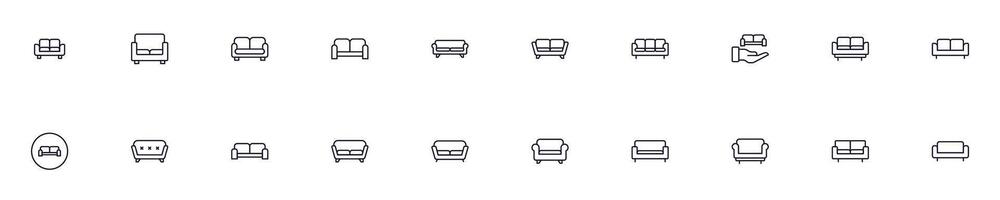 impostato di vettore schema simboli di divano. linea icona Perfetto per ragnatela siti, giornali, articoli, libro