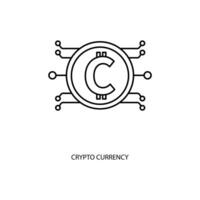 crypto moneta concetto linea icona. semplice elemento illustrazione. crypto moneta concetto schema simbolo design. vettore