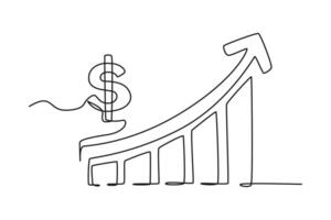 continuo uno linea disegno grafici, diagrammi, schemi, grafici concetto per attività commerciale presentazione. scarabocchio vettore illustrazione.