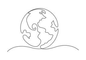 terra globo continuo uno linea disegno vettore illustrazione