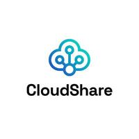 nube Condividere caricare server astratto logo illustrazione logo vettore