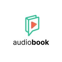 Audio video giocare libro e-book imparare formazione scolastica vettore illustrazione logo