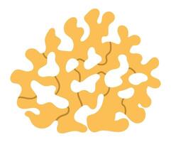 vettore giallo corallo icona. sotto il mare illustrazione con carino alghe. oceano pianta clipart. cartone animato subacqueo o marino clip arte per bambini isolato su bianca sfondo