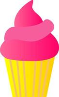 Cupcake piatto pendenza icona vettore