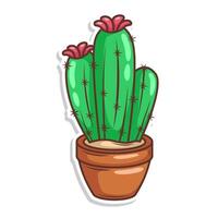 mano disegnare cactus pianta cartone animato piatto design vettore