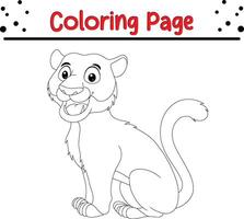 carino tigre colorazione pagina per bambini. animale colorazione libro vettore