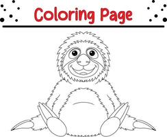 carino bradipo colorazione pagina per bambini. animale colorazione libro vettore
