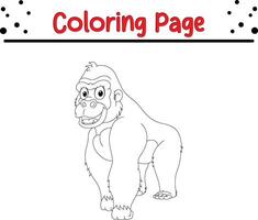 Pagina da colorare di gorilla per bambini vettore