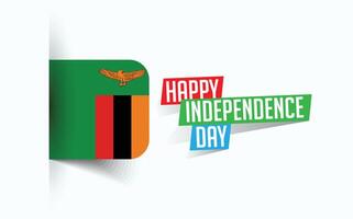contento indipendenza giorno di Zambia vettore illustrazione, nazionale giorno manifesto, saluto modello disegno, eps fonte file
