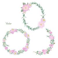 disegnato a mano rosa dalia fioriture - estate fiore illustrazione vettore