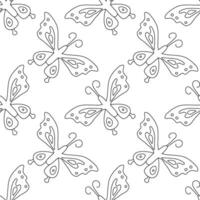 senza soluzione di continuità farfalla modello. ornamento con farfalle. disegnato primavera illustrazione vettore