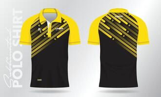 giallo polo camicia maglia modello modello design. sport uniforme nel davanti Visualizza, indietro Visualizza. vettore