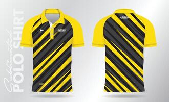 giallo polo camicia maglia modello modello design. sport uniforme nel davanti Visualizza, indietro Visualizza. vettore