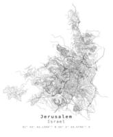 Gerusalemme, Israele urbano dettaglio strade strade carta geografica ,vettore elemento modello Immagine vettore