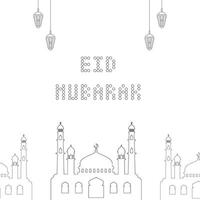 moderno design eid mubarak sfondo con islamico decorazione vettore