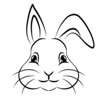 carino coniglio testa silhouette design per maglietta, carta, etichetta, etichetta o creativo progetto vettore