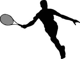 tennis giocatore silhouette illustrazione nel vettore formato