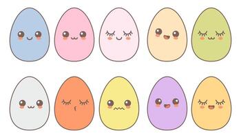 vettore cartone animato collezione Pasqua uovo personaggi contento Pasqua