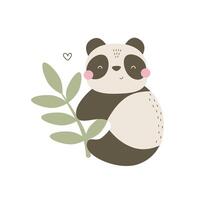 cartone animato panda, decorativo elementi. piatto stile, colorato vettore illustrazione per bambini. bambino design per carte, manifesto decorazione, maglietta Stampa