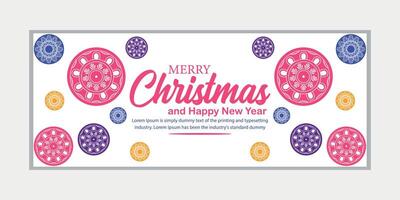 allegro Natale bandiera impostato e contento nuovo anno striscione, sociale media copertina e ragnatela striscione, allegro Natale design per saluto carta, vettore