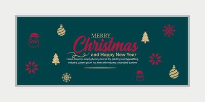 allegro Natale bandiera impostato e contento nuovo anno striscione, sociale media copertina e ragnatela striscione, allegro Natale design per saluto carta, vettore