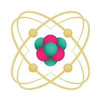 struttura di un atomo con protoni neutroni e elettroni. vettore