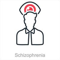 schizofrenia e mente icona concetto vettore
