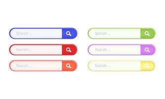 3d realistico impostato collezione icona ricerca bar sito web vettore design