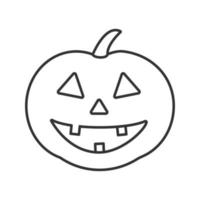 icona lineare della zucca di halloween. simbolo di contorno vacanze autunnali. illustrazione della linea sottile della decorazione della festa di Halloween. disegno vettoriale isolato contorno