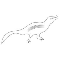 dinosauro continuo uno linea disegno illustrazione arte vettore design