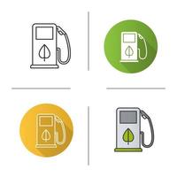 icona del concetto di carburante ecologico. design piatto, stili lineari e di colore. stazione di rifornimento. illustrazioni vettoriali isolate