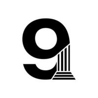 sans serif numero pilastro legge logo vettore