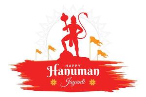 contento hanuman jayanti Festival, celebrazione di il nascita di signore hanuman, saluto carta inviare vettore