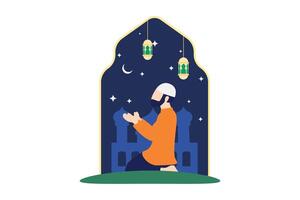 Ramadan kareem piatto design illustrazione vettore