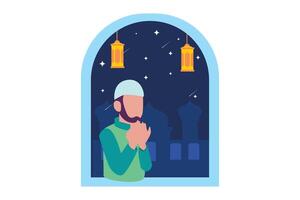 Ramadan kareem piatto design illustrazione vettore