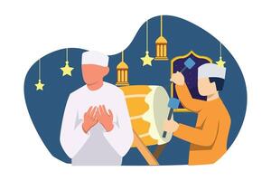 Ramadan kareem piatto design illustrazione vettore