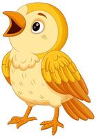 carino giallo uccello cartone animato cantando vettore illustrazione. animale formazione scolastica icona concetto