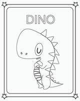 disegno vettore colorazione libro illustrazione dino