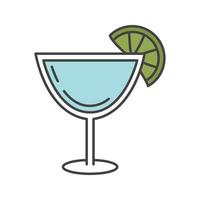 icona del colore del cocktail margarita. bevanda Martini. illustrazione vettoriale isolato