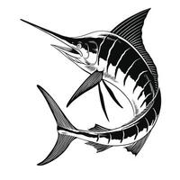 Marlin pesce saltare mano disegnato illustrazione isolato vettore